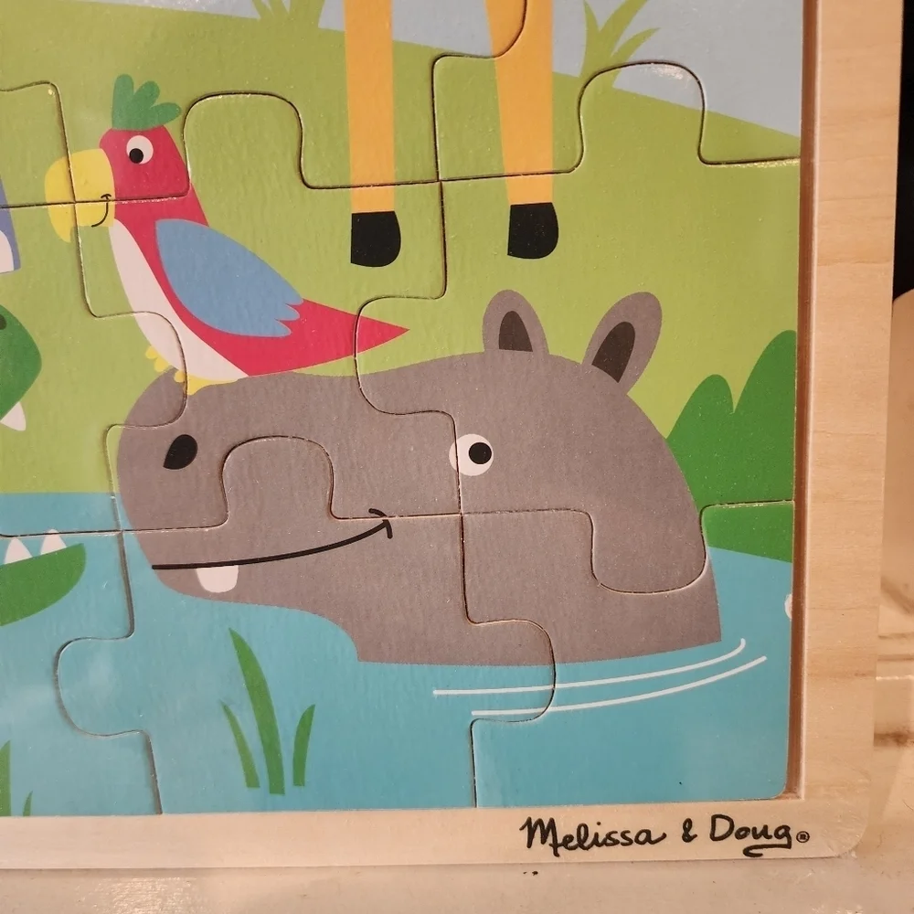Melissa & Doug 24 piece Jungle Animals Wooden Jigsaw Puzzle NWT